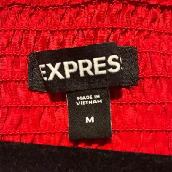 Express Bold Red Tie-Front Blouse - Picture 4 of 4